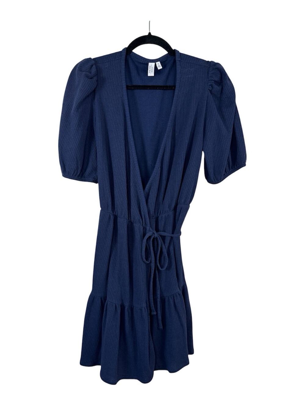& Other Stories Blue Tiered Wrap Dress Womens S Mini Beachy Casual Summer